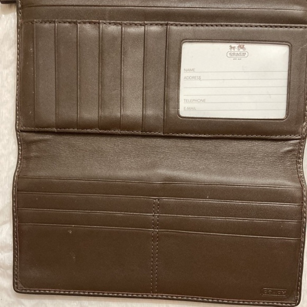 Coach checkbook khaki brown op c checkbook wallet - Picture 13 of 16
